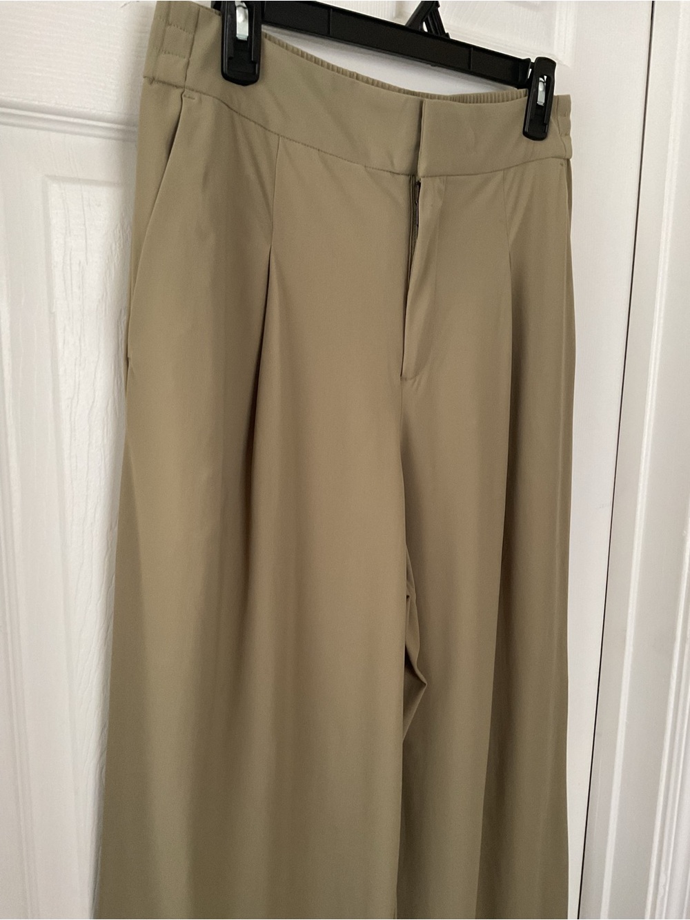 Athleta Women’s Size 10 Olive Green Wide Leg Stretch Pants Pull On - Picture 3 of 14